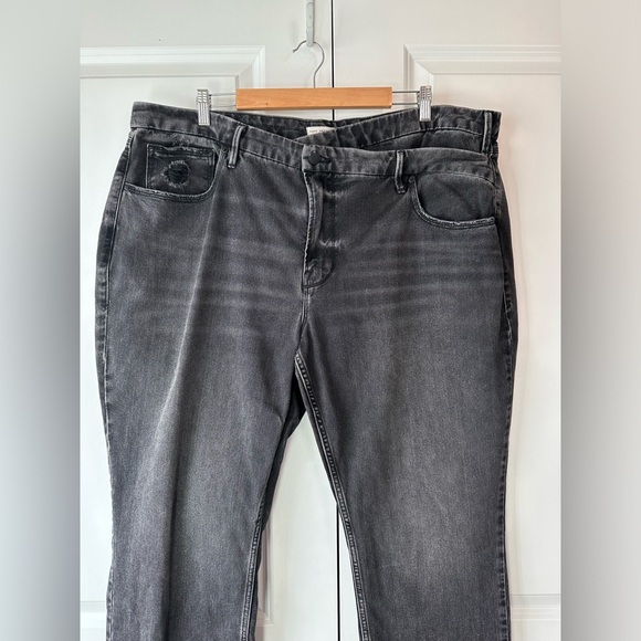 Good American Jeans Plus Size 90s Straight Crossover High Waist Black (Size 20) - Picture 2 of 11